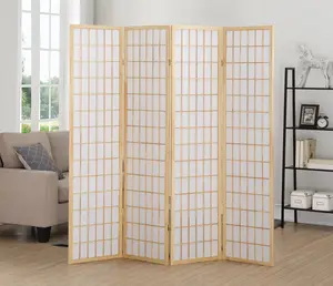 4 Panel Natural Oriental Shoji Screen / Room Divider