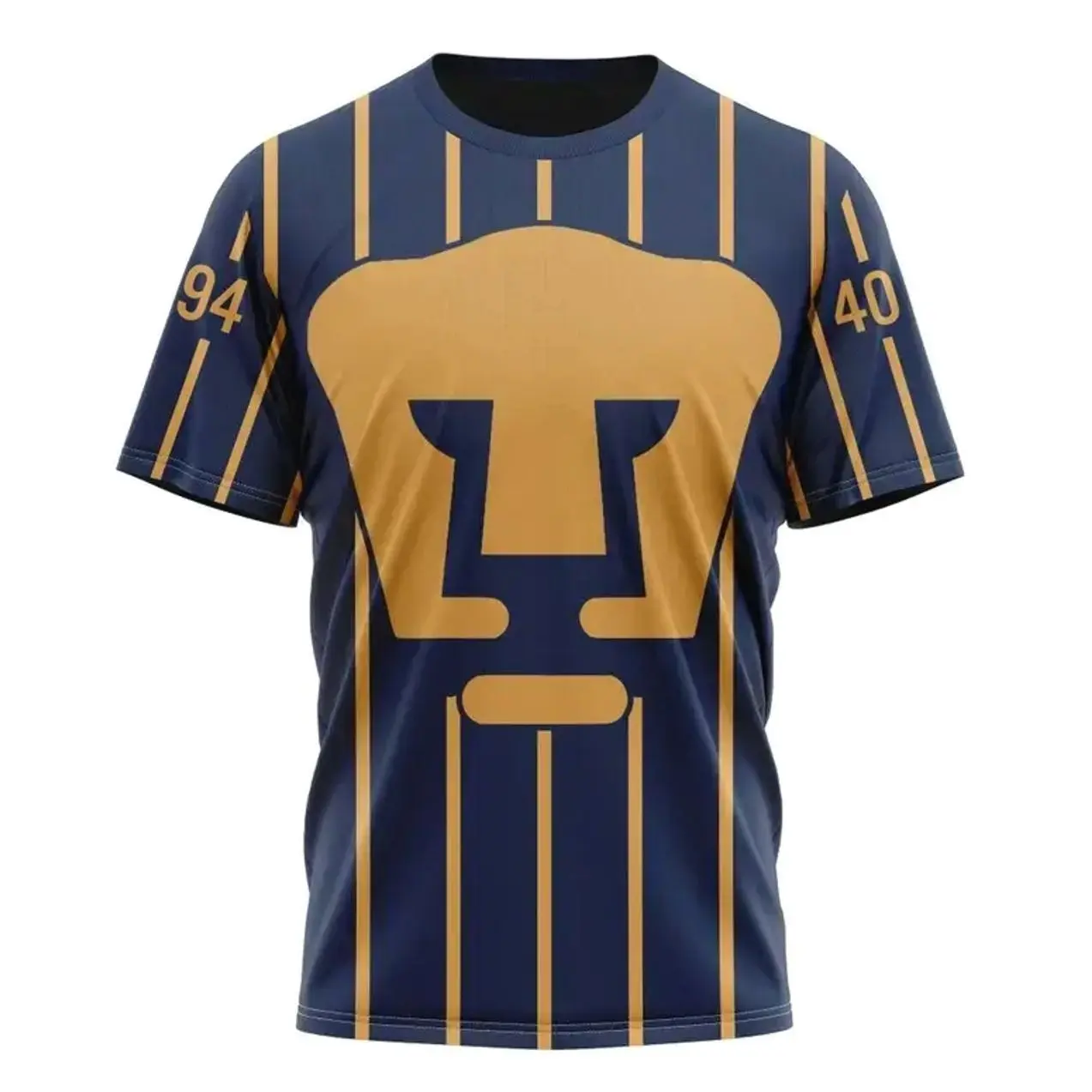 Pumas UNAM 1994 Retro Away Soccer Jersey – Navy Blue & Gold Pinstripe | Classic Vintage Kit | Liga MX Fan Version | Breathable Short Sleeve Football Shirt | Throwback Collector Edition | Men's Futbol Jersey for Match & Gift