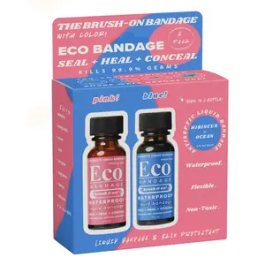 Colored Liquid Bandage, (2 Pack) Ocean Blue & Hibiscus Pink (.3 oz/each) Waterproof