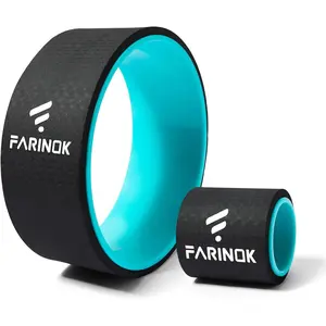 Yoga Wheel for Stretching & Flexibility to Help Back Aches & Tension, Deep Tissue Muscle Massage.Back Roller Wheel with Extra Cushion, Wider & Thickest Foam, Stretches and Strengthens Core Muscles