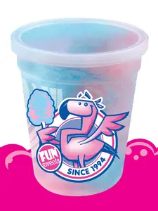 Fun Sweets Cotton Candy 2-Pack - Blue Raspberry and Cherry Swirl Flavor CottonCandy in 1.5 oz Tubs - Individual Carnival Cotton Candy Tubs