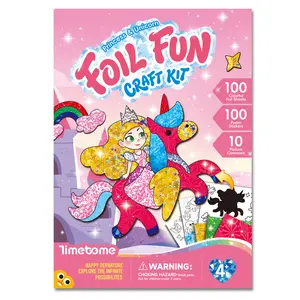 2026-Timetome Foil Craft Kit for Kids, Princess & Unicorn Foil Art Set for Ages 4–8, No Mess Creative Arts and Crafts, Easy Peel Stick Foil Pictures, Gift for Girls 5-10