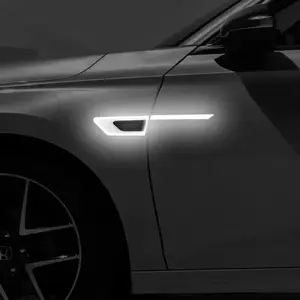 2PCS Car Automotive Body Reflective Decal Stickers Side Safety Warning Door Protection Stickers Anti-scratch and Anti-collision Reflective Strips