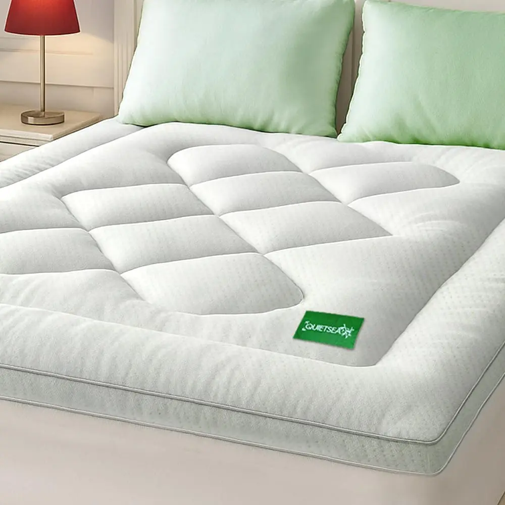 Queen Size Bamboo Viscose Pillow Top Mattress Topper - Waterproof, Soft, Back Pain Relief Mattress Pad (60x80 in, White)