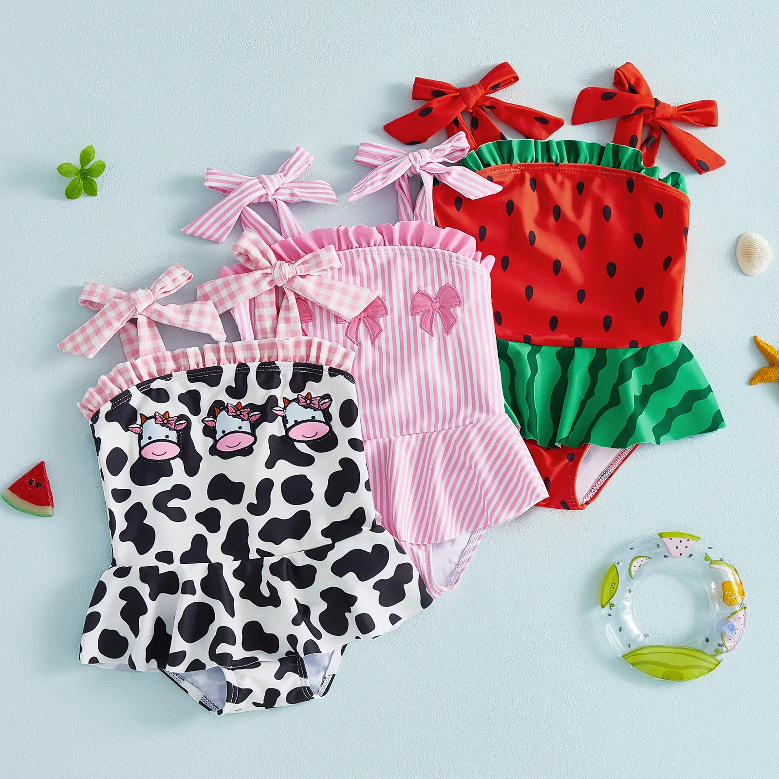 Canrulo Baby Girl Swimsuit Infant  Swimwear Toddler Sleeveless Skirt Bathing Suit Summer Beach Swim Suits
