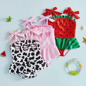 Canrulo Baby Girl Swimsuit Infant  Swimwear Toddler Sleeveless Skirt Bathing Suit Summer Beach Swim Suits