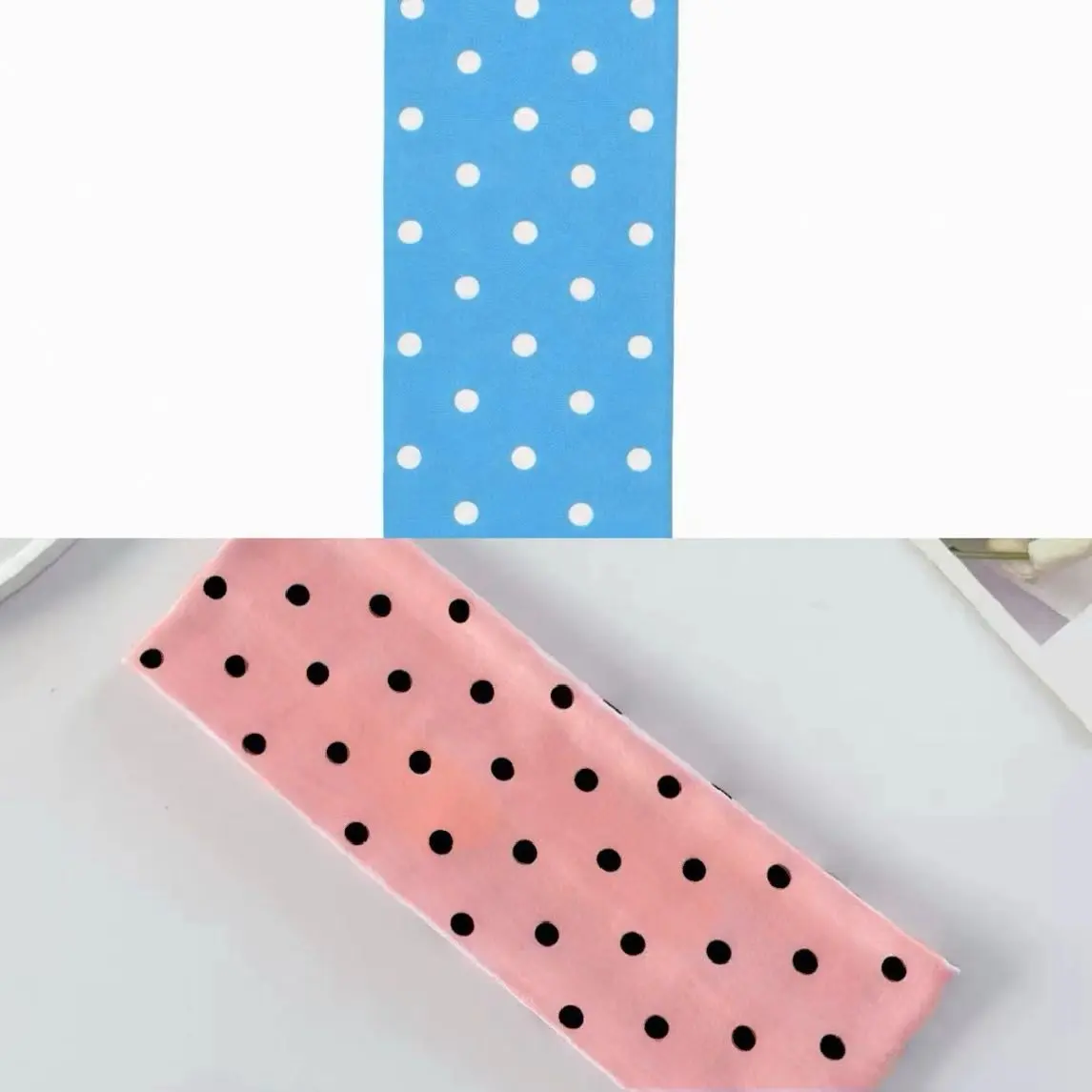 Polka Dot Headband Set for Women – Wide Stretchy Non-Slip Fabric Hair Bands, Trendy Aesthetic Headbands