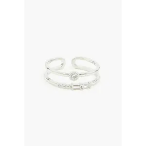 Neo Double Layer Adjustable Ring | Silver