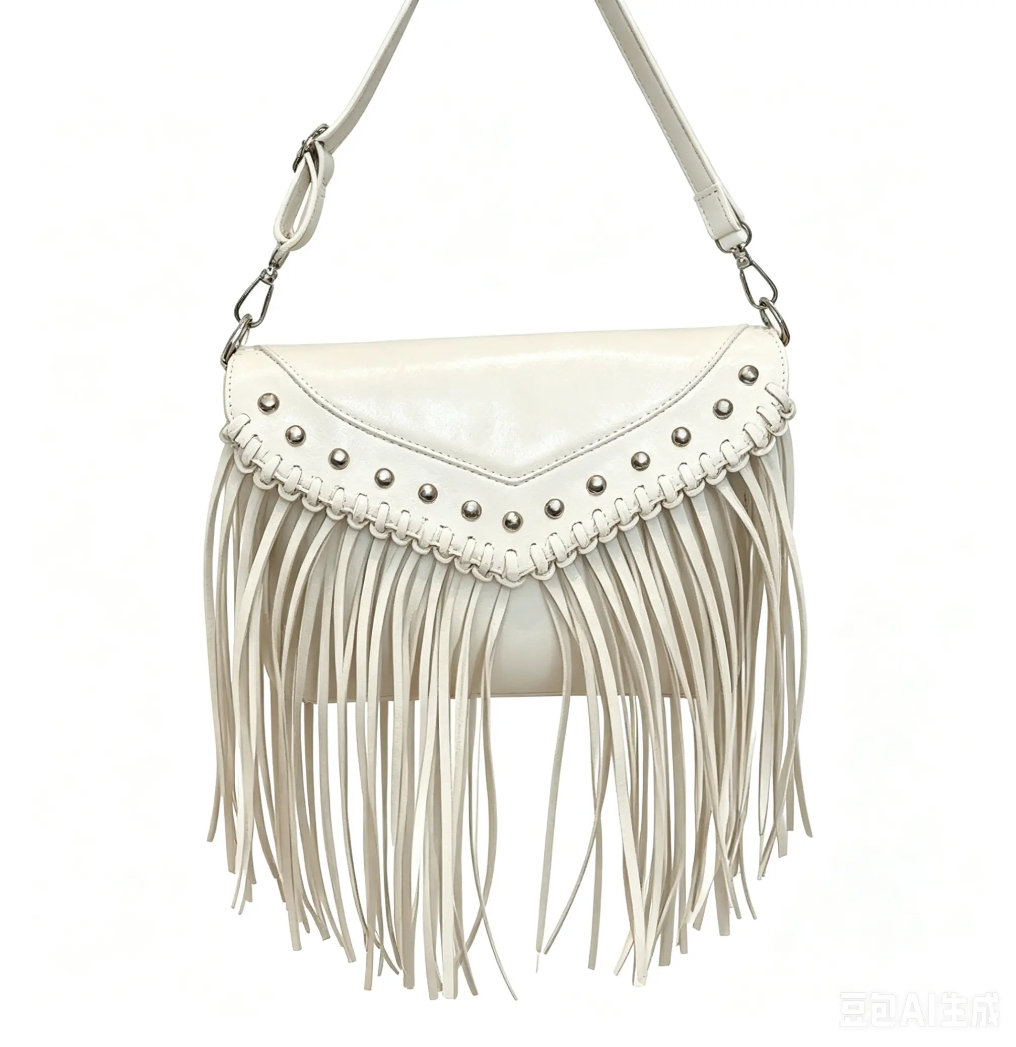 Fashion Vintage Leather Crossbody Bag,Boho Style Shoulder Bag, Tassel Rivet CrossDecor Square Purse Casual Messenger Bag For Travel & Every Day, Portable BusinessWork Satchel Sling Bags Hobo FringeCrossbody Purse Small Handbag