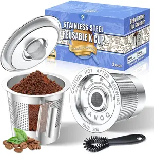 K Cups for : Upgraded Dual-Layer Mesh Stainless Steel K Cup - Refillable Metal Coffee Pods Filter Fit  1.0 Coffee Maker - Richer Coffee/NO-/ (2-Pack)