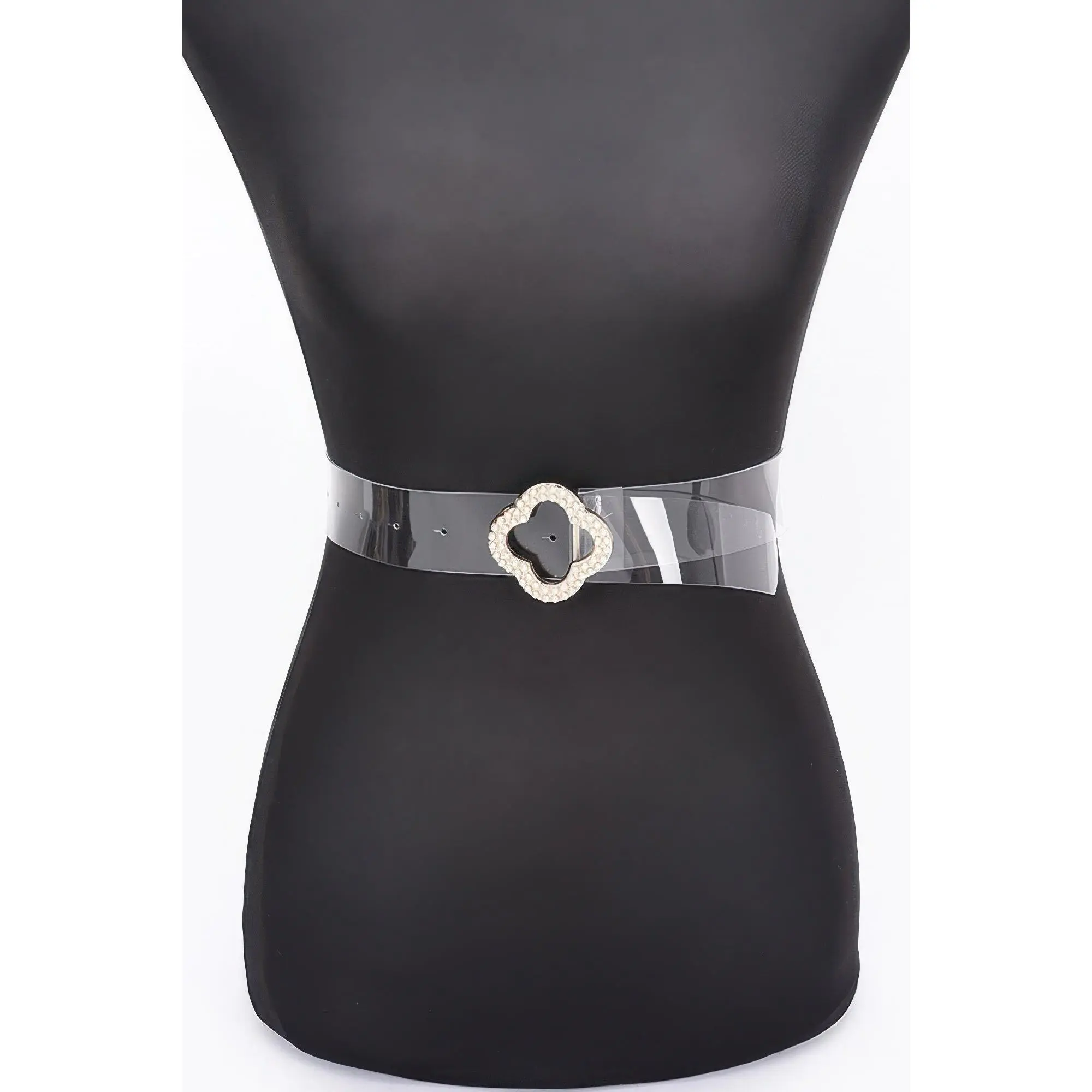 Pearl Metal Buckle Clear Belt