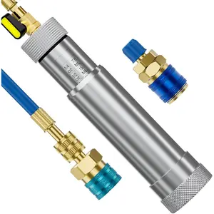 AC Oil Injector Kit, A/C Dye Oil Injector with R1234YF Low Side Quick Coupler and QC12 Quick Coupler, for R1234YF R134A R22 R12 Refrigerant System