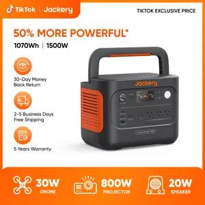 Jackery Explorer 1000 v2 Portable Power Station For hurricane snow storm preperring, 1070Wh LiFePO4 Battery, 1500W AC/100W USB-C Output, 1 Hr Fast Charge