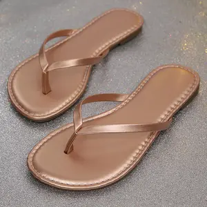 Women's Flip Flops Thong Sandals Flat Slip-On Open Toe Summer Beach Slippers With Slim T-Strap For Indoor Outdoor Daily
