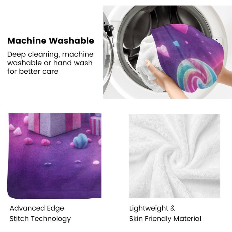 Sanrio Hello Kitty Blanket Soft Cozy Fleece Throw with Rainbow Heart Design for Kids Adults Perfect for All Ages and Versatile Use