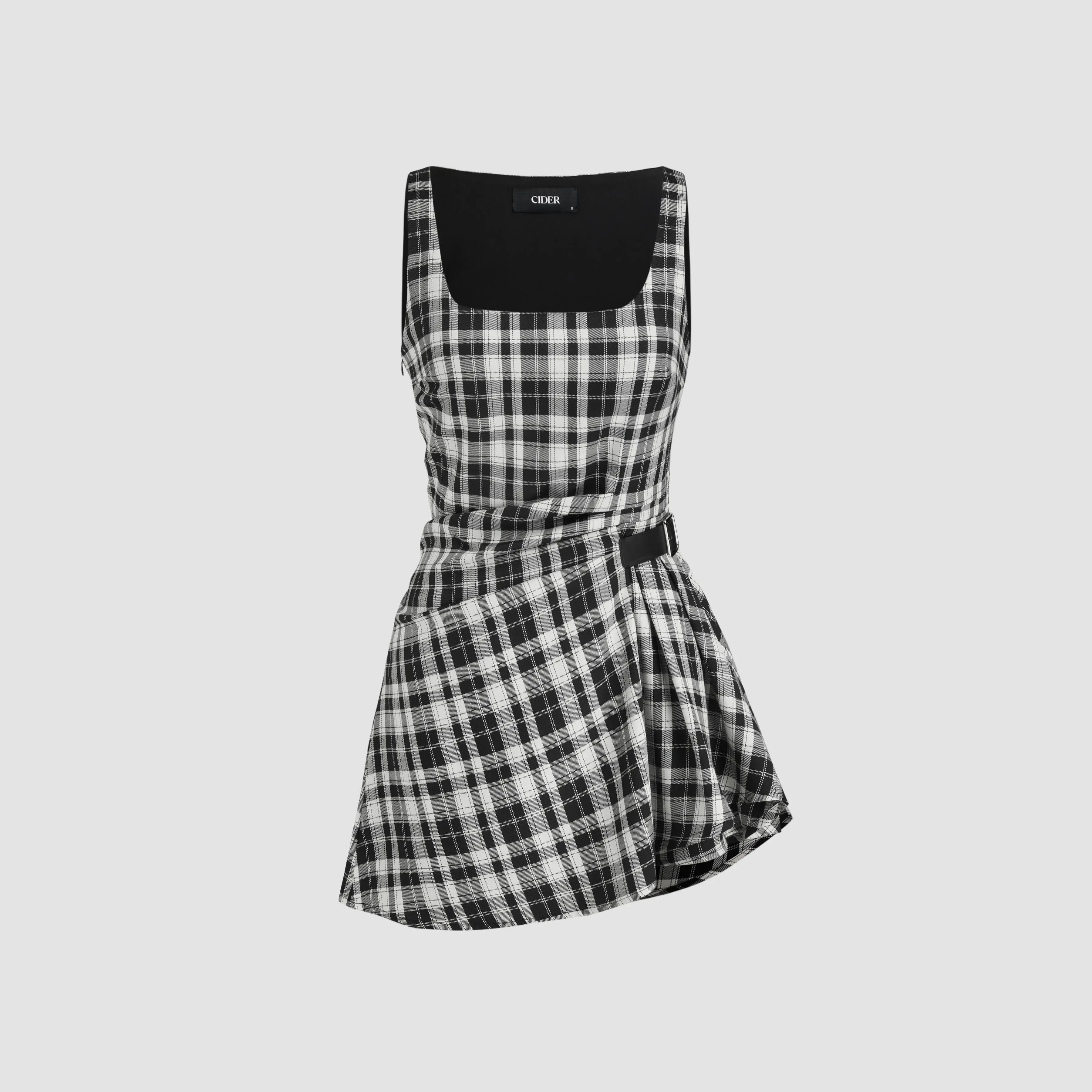 Women's Casual Cider Plaid Mini Dress, U-Neckline, Ruched, Belted, Size 0-10 SwimWeek - TikTok Shop Women's Casual Cider Plaid Mini Dress, U-Neckline, Ruched, Belted, Size 0-10 SwimWeek - TikTok Shop