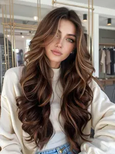 Long Wavy Wig for Fashion, High-Temperature Synthetic Hair, Perfect for Any Occasion, All Seasons Wear, Heat Resistant Wigs