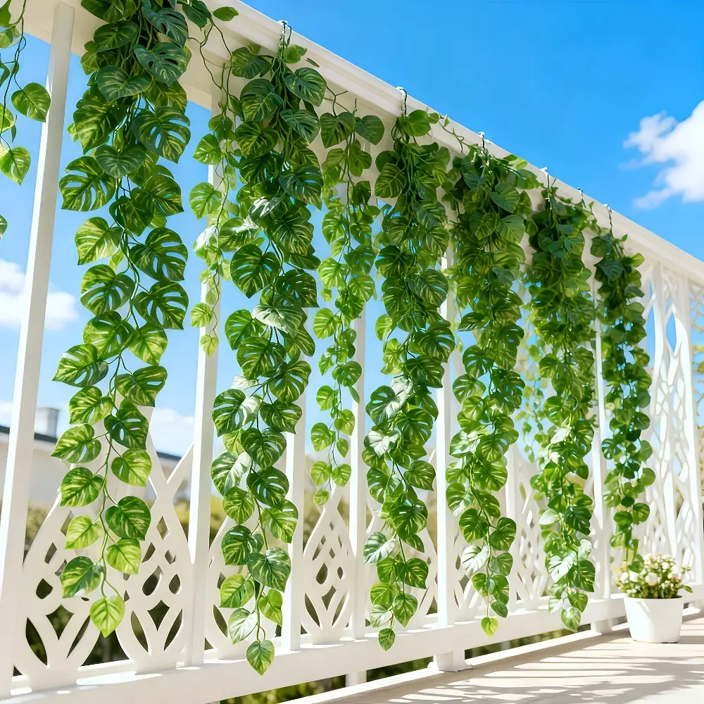 4Pcs Extra Long 6.84 meter - Artificial Turtleback Vine | Evergreen Vine with Lifelike Texture, Suitable for Christmas, Thanksgiving, Hanukkah, Plastic, Hanging Decoration, Artificial Hanging Plant, Artificial Plants