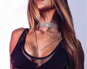 Bridgette Rhinestone Choker Drop Necklace