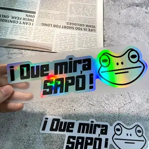 Frog Pattern Car Sticker, Funny Vinyl Decals, Self-adhesive Scratch Covering Decorations, for Auto Windows, Motorcycle Fuel Tanks, Body, Laptop and Other Glass and metallic Surfaces