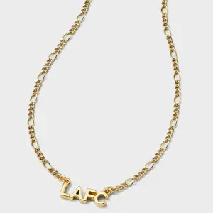Bijoux Sport by Luv Aj MLS Gold Nameplate Pendant Necklace - LAFC: Brass Chain, Lobster Claw Clasp, 16" Length