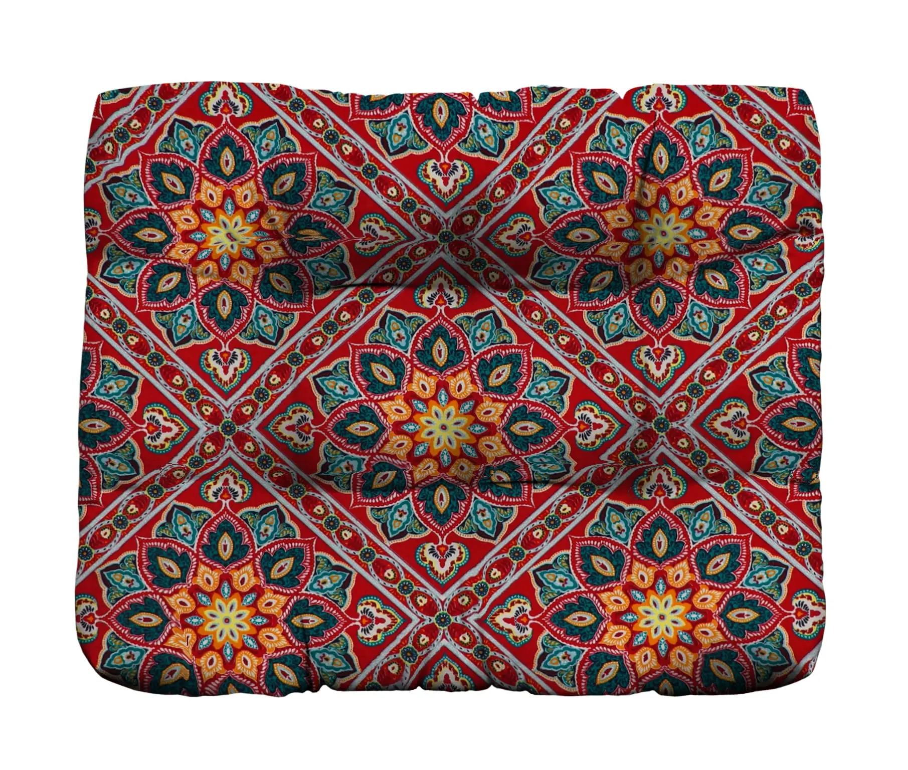 RSH Decor Tufted Ottoman Cushion for Patio Furniture 24" x 20" Outdoor Water-Resistant All-Weather Fabric