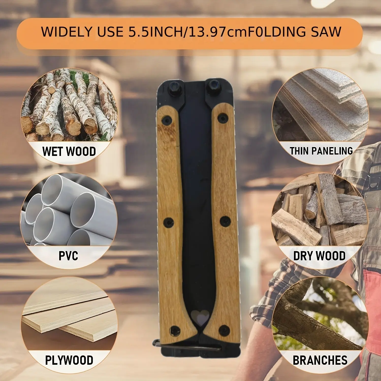 Double Edge Folding Saw, Multifunctional Butterfly Hand Saw for Wood Cutting, Portable Camping Folding Saw Tool