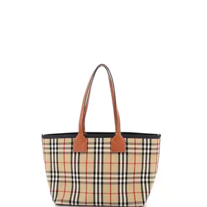 Pre-owned BURBERRY Canvas Plain Tote Bags REBAG London Tote Vintage Check Canvas Small by Rebag