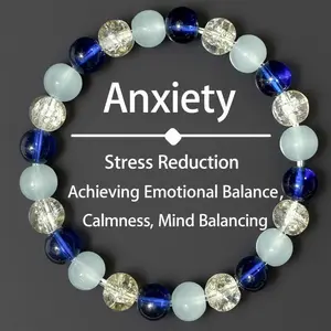 Crystal Beaded Bracelets for Women Men, 8mm Beaded Energy Yoga Jewelry, Spiritual Balance Gift for Success & Love