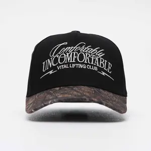 A Frame Snapback Hat - Black/Woodland Camo CUC-VLC