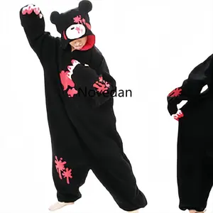 Blood Gloomy Bear Costume Black Pink Gloomybear Fleece Onesie Adult Pajama Cosplay Costume Kigurumi Suit Party Pyjama Women Men