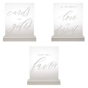 White Acrylic Wedding Sign Kit - 3 Pc.