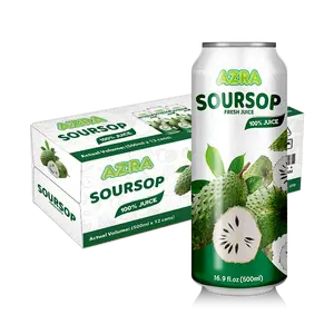 AZRA Soursop Juice 12 Pack – 100% Tropical Juice with Pulp – 500ml Cans – Imported from Vietnam