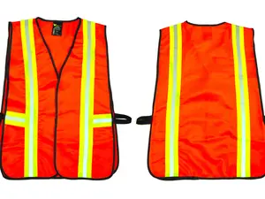 G & F 41113 Industrial Safety Vest with Reflective Stripes, Neon Orange