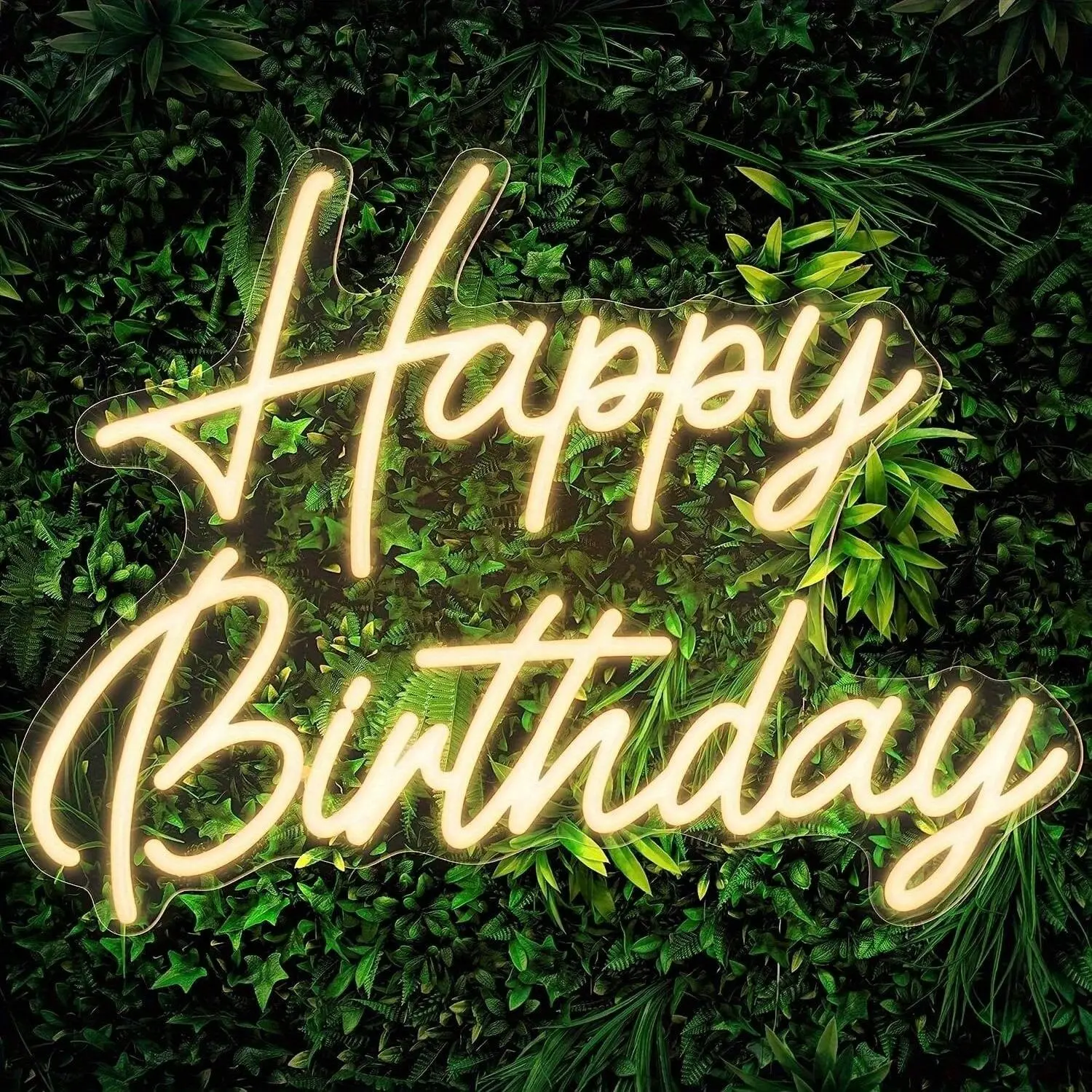 Happy Birthday Neon Sign Light, Led Neon Lights, Glowing Letter Lights, 1 Count USB Powered Letter Design Decorative Light, Wall Mounted Fixture for Birthday Holiday Celebration Party, Led Decoration Lamp, Decorative Atmosphere Light
