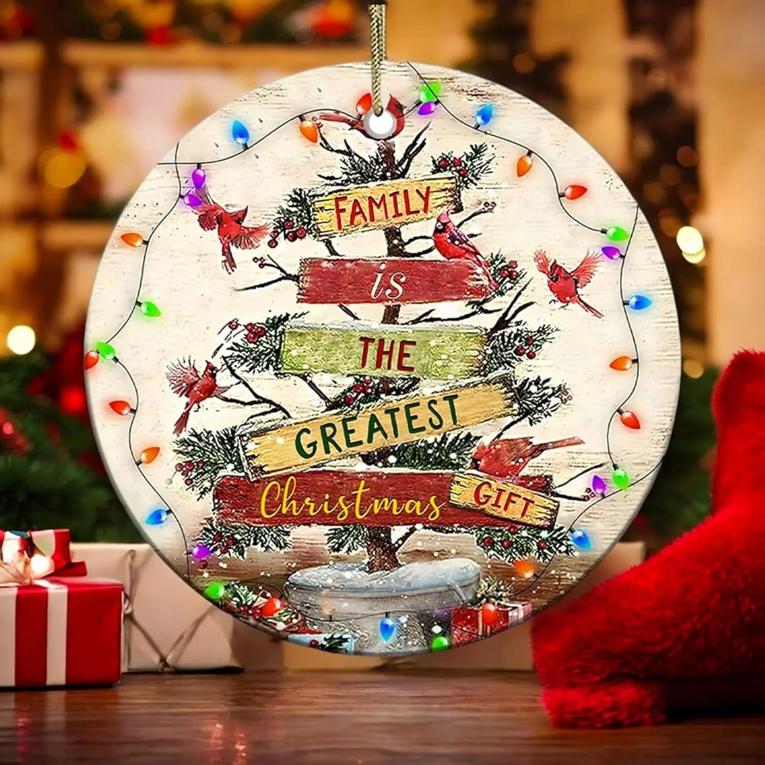 2025 Christmas Ornament, Cardinal is The Greatest Ceramic Ornament, Celebrating Family This Christmas Ornament, Gift for Family, Friends
