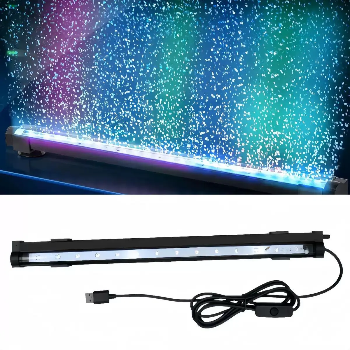 RGB LED Bubble Wall Light Bar, Color Changing Air Bubble Tube Light, Remote Control Water Bubble Effect Lamp for Bar, KTV, Party, Wedding, Club Decor Atmosphere Lighting