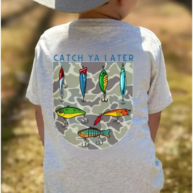 Camo Catch Ya Later Youth Shirt, Youth Fishing Camo Shirt, Comfortable Fit Youth Shirt, Vintage Camo Graphic Boy Shirt, Camo Girl Shirt FRYH