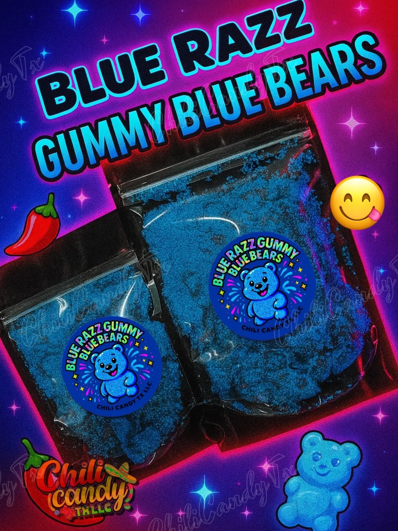 Sour & Sweet Blue Razz Gummy Blue Bears Snack Candy 4oz - TikTok Shop