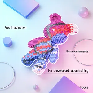 Gradient Color Bear Series Creative Building Blocks Model, 1184pcs, Original Authentic, New 2026 Design, Gift Idea, DIY Decor, Home Ornaments