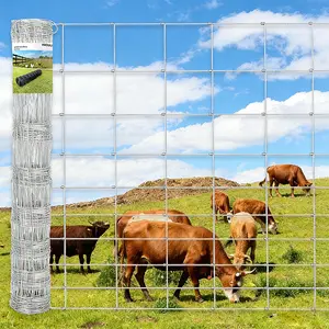 Cattle Fence 4ft x 164ft Heavy Zinc Coating Farm Fence,Galvanized Field Wire Fencing Deer Fence,Goat Fence,Hog Wire Fencing for Yard Livestock & Animals Protection