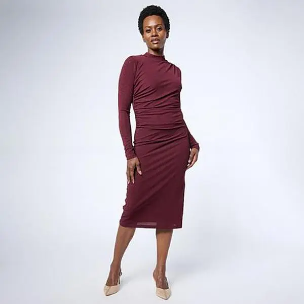 G by Giuliana Knit Front Drape Maxi Dress