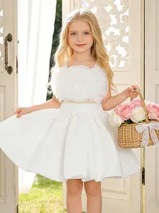 Kids Girls' two-piece floral design elegant and sophisticated dress suitable for parties birthday parties and dances