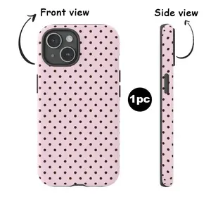 Y2K Aesthetic Pink Polka Dots Retro Cool Girl Style Durable 2-in-1 Shockproof Protection for iPhone 17 16 15 14 13 12 Pro Max phone case - Trendy Gift for Daughter and Teens outdoorfun