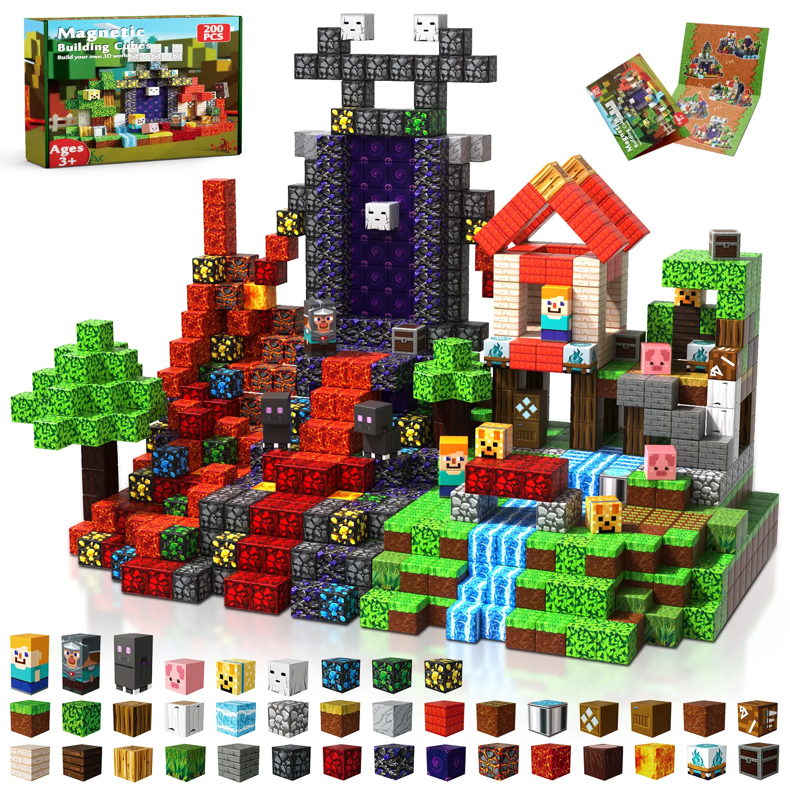 200 PCS 0.8in Magnetic Blocks - Magnet Toys for Kids, Magnetic Building Blocks Cubes, Stacking Magnets, School STEM Toys Birthday Gifts for Boys and Girls Age 3+ Years Old,summerwins summerwins