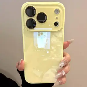 Luxury Candy Color Tempered Glass Camera Protection Case for iPhone 17 16 15 14 13 12 Pro Max Shockproof Bumper Hard Back Cover