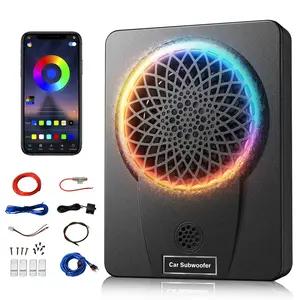 1200W 10'' Slim Under Seat Car Subwoofer with Tweeters and APP-Controlled RGB Lights, Built-in Amplifier, Hi/Lo Input, Deep Bass & Clear Treble Car Audio Subwoofer for Car/Truck/SUV/Jeep/MPV tiktokshopspringglowup