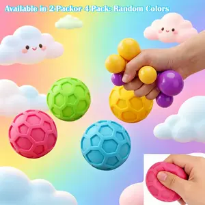 2/4 Pack Soft Stress Balls, Slow Rebound Sensory Toys for Adults and Kids, Portable Squeeze Balls for Anxiety Relief and Relaxation, Suitable for Home, School and Office, Helps relieve emotions related to ADHD and autism