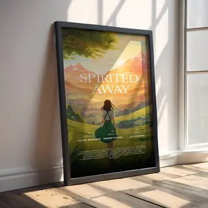 Spirited Away Movie Poster, Modern Movie Poster Print, Spirited Away Poster Wall Decor, DIGITAL FILES, Miyazaki, Gifts for Anime Fans