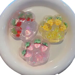 Colored Cat Paw Sequins Maltose Pinch Toy Soft TPR Anti-stress Stress Relief Slow Rebound Elastic Squeezing Stress Relief Toy